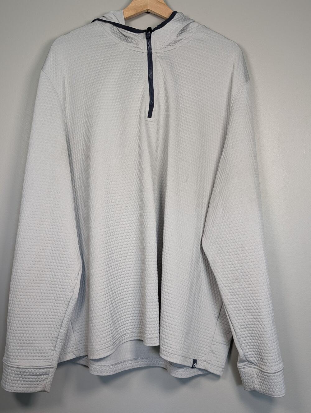 1/4 Zip Gray Hoodie Men's XXL Fishing Golf Light Weight Southern Tide